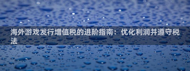 顺盈平台注册资金多少亿：海外游戏发行增值税的进阶指南：优化利润并遵守税
法